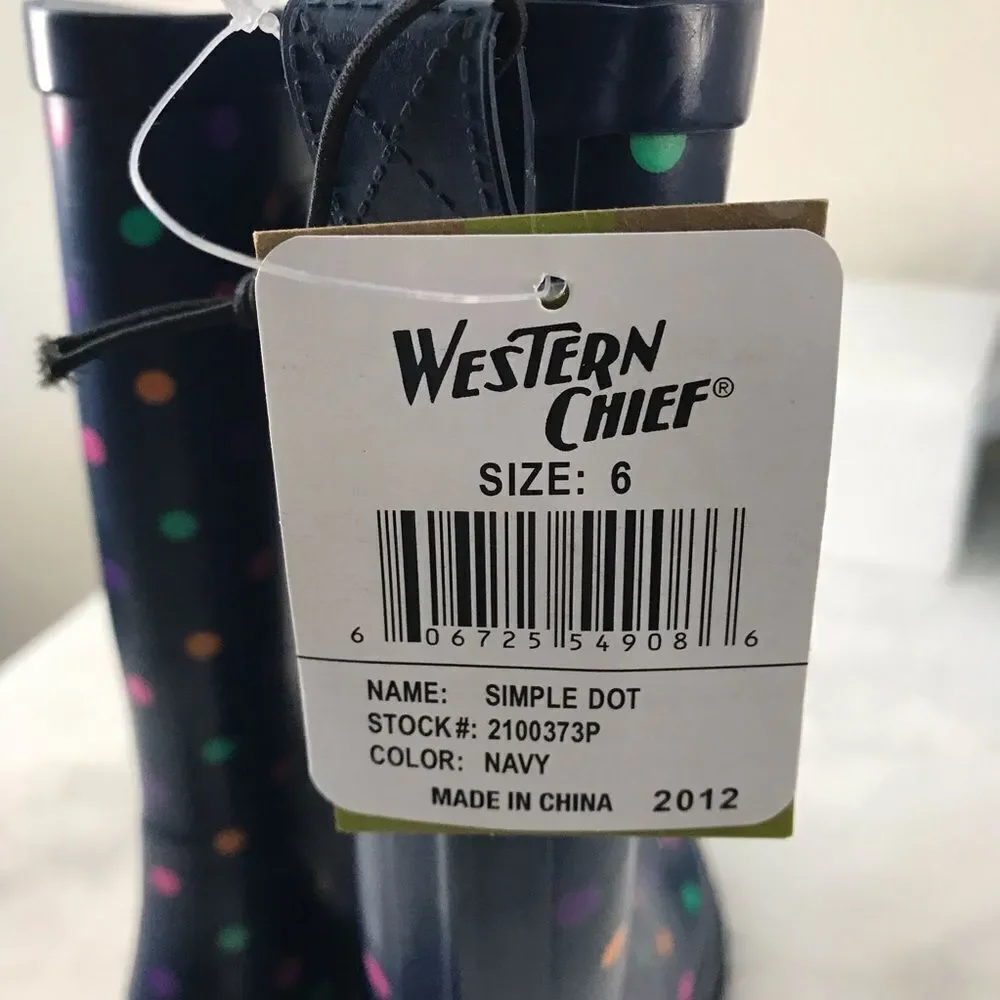 Western Chief Womens‎ Simple Dot Navy Rain boots